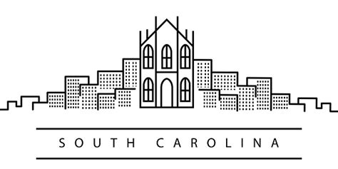 South Carolina City Line Icon Element Of Usa States Illustration Icons