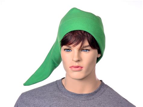 Green Pointed Elf Hat Green Long Pointed Cap Elvish Hero