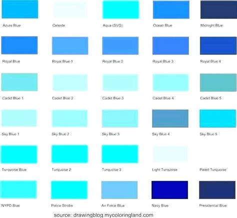 Names Of Blue Paint Colors Paint Color Ideas