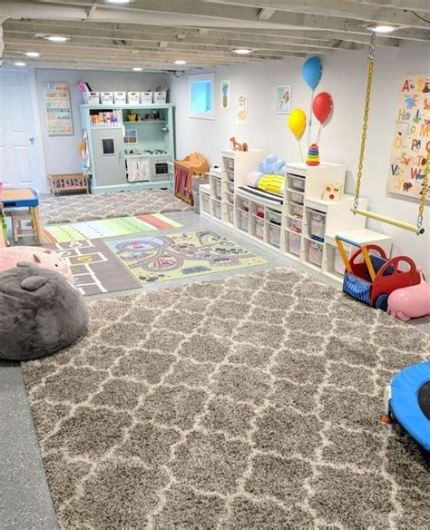 Basement Remodeling Ideas In 2019 Unfinished Basement Playroom Kids