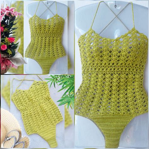 Body Ou MaiÔ Em CrochÊ Knitted Swimsuit Crochet Bikini Crochet Top