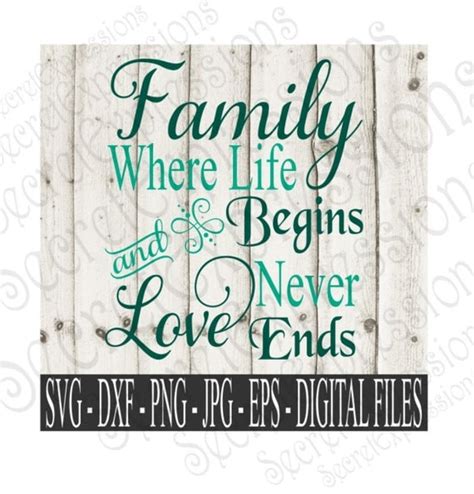 Family Where Life Begins & Love Never Ends Svg Family Svg