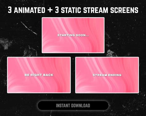 Pinktwitch Overlays Cute Pink Twitch Panels Starting Soon Etsy