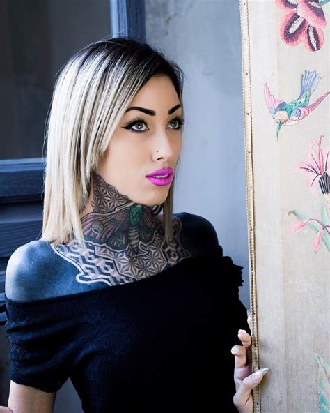 body art tattoos girl tattoos tattoos for women tattooed women throat tattoo neck tattoo