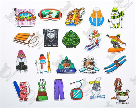 50 Pcs Skiing Sticker Pack Winter Sports Ski Etsy