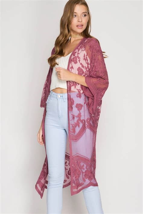 Vintage Lace Duster Lace Midi Lace Kimono Fashion
