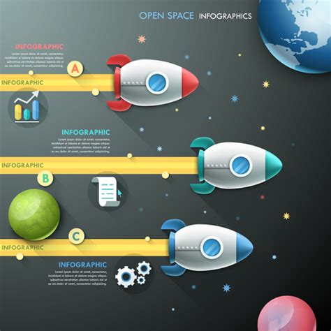 Space Exploration Templates Of Infographics Vector Free Download