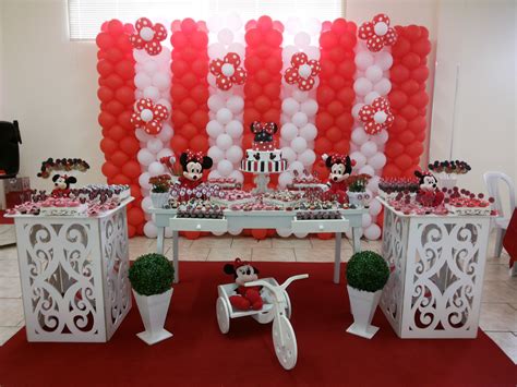 A Mickey Mouse Themed Birthday Party With Balloon Decorations And