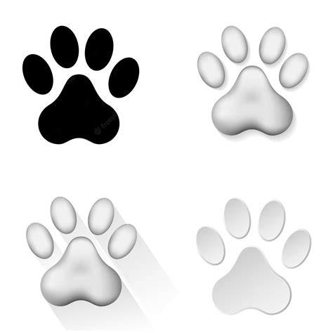 Premium Vector Set Of Icons With Animal Footprints On White