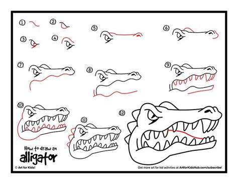 How To Draw An Alligator - Art For Kids Hub - | Crocodile, Easy