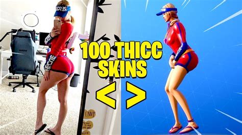 All 100 Thicc Fortnite Skins In Real Life Youtube