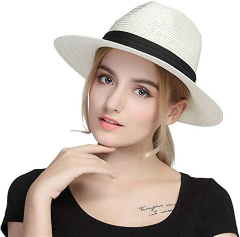 Taylormia Womens Upf Wide Brim Panama Straw Hat Foldable Beach Sun Hat Beige Amazon Co