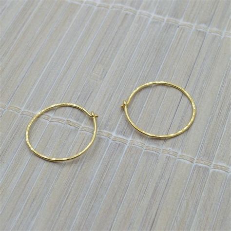 Gold Hoop Earrings 3 4 14k Gold Filled Thin Hoop Earrings Small