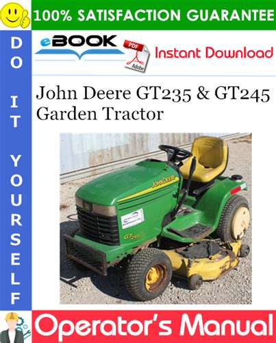 John Deere Gt235 And Gt245 Garden Tractor Operators Manual Serial No