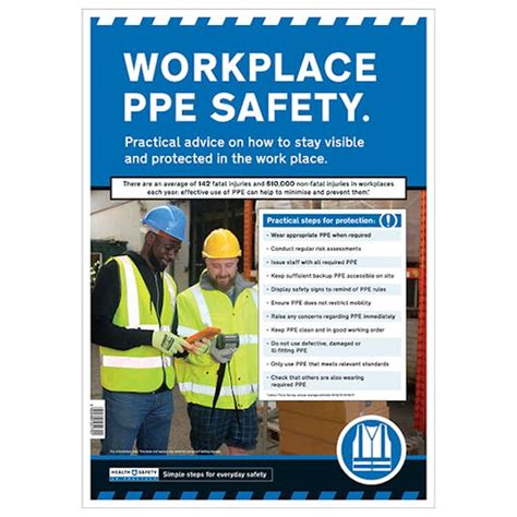 Workplace Ppe Safety Poster Safety Posters First Aid Posters