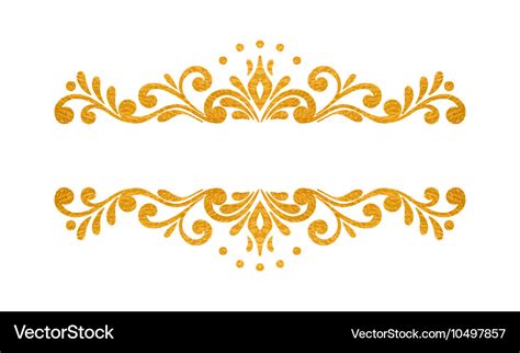 Elegant Luxury Vintage Gold Floral Border Vector Image