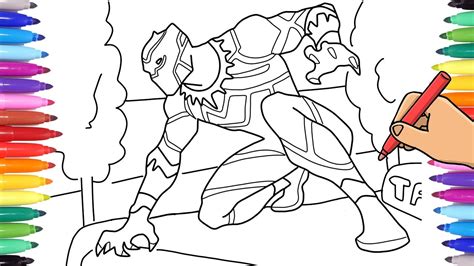 Avengers coloring pages black panther. AVENGERS BLACK PANTHER - DRAWING AND COLORING BLACK ...