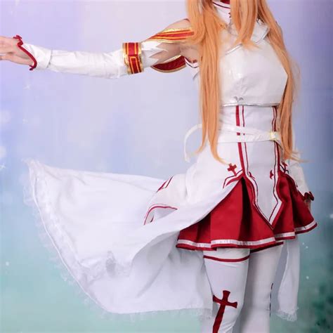 Sword Art Online Costume Asuna Yuuki Cosplay Adult Halloween Costumes For Women Party Custom