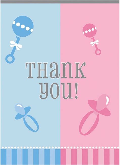 Gender Reveal Thank You Note Cards 8ct Health And Household