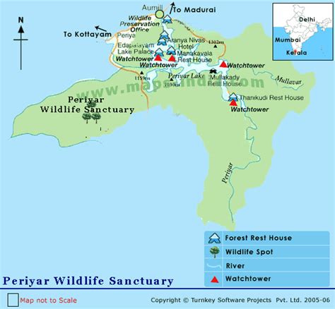 The river, 140 miles (225 km) long, rises in the western ghats range near the border with tamil nadu state and flows north a short. Kerala: Periyar Wildlife Sanctuary