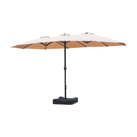 Patio umbrellas attached to a single freestanding pole on one end, ideal for a large outdoor dining areas or sectional seating. Living Accents 15.1 ft. Steel Triple Canopy Patio Umbrella ...