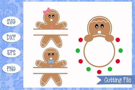 Download Gingerbread Monogram Frames Christmas SVG Files ...