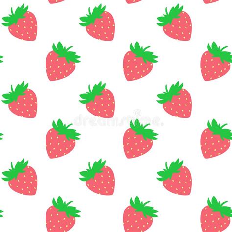 Seamless Pattern With Red Strawberries On White Board Stock