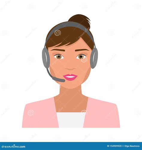 Cute Woman Call Center Operator With Modern Headphones Stock Vector