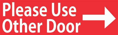 10in X 3in Red Right Please Use Other Door Sticker Vinyl Business Stickers