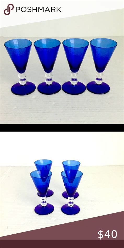 Cobalt Blue Goblet Glasses Goblet Cobalt Blue Cobalt