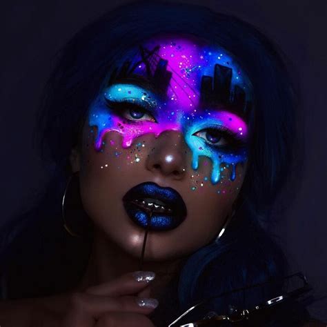 I Use Makeup Uv Paint And Light To Create Glow In The Dark Looks 26