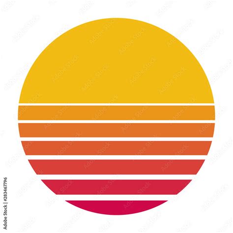 Vecteur Stock Retro Sun From The 80s Flat Vector Color Icon For Apps