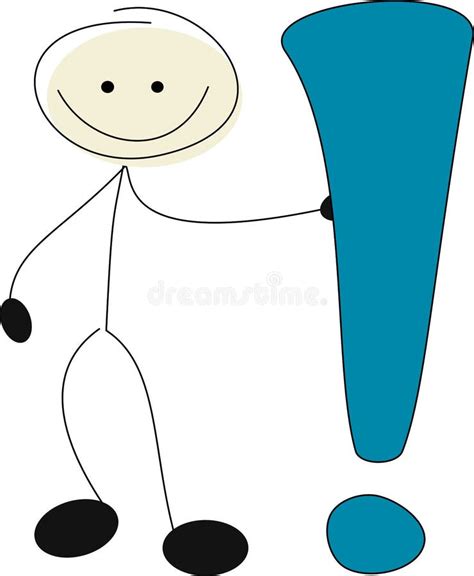 Stick Figure With A Exclamation Mark Stock Illustration Illustration