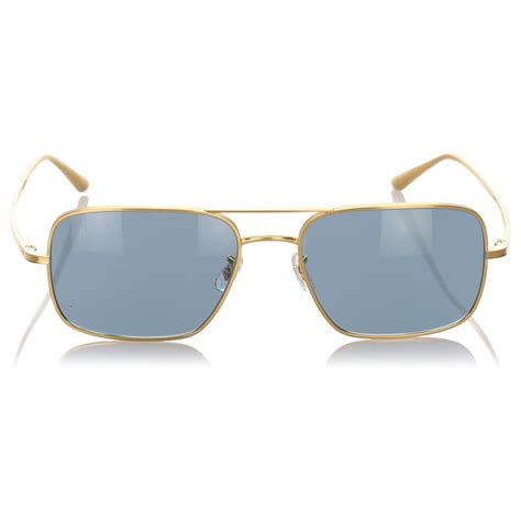 Oliver Peoples Blue Victory La Square Tinted Sunglasses Golden Metal Ref 194995 Joli Closet