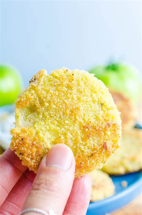 A quick and easy appetizer recipe. Fried Green Tomatoes with Bacon Ranch Dip - Life's Ambrosia