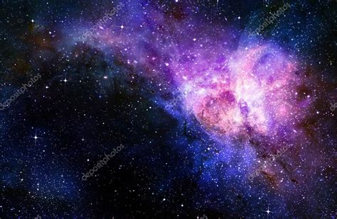 Starry Deep Outer Space Nebual And Galaxy Stock Photo By