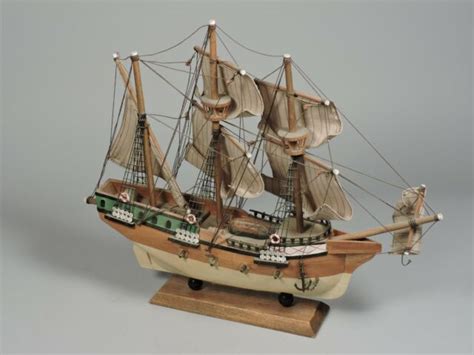 Vintage Wooden Model Sailing Ship Hand Made Ebay