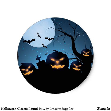 Halloween Classic Round Sticker Round Stickers Halloween Classic