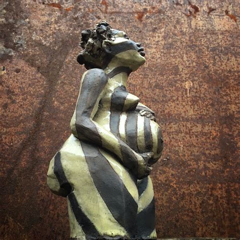 African Pregnant Woman Sculpture Ceramic Raku Sculpture Woman Etsy