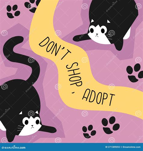 Dont Shop, Adopt Cat from Adoption Pet Centre Stock Vector