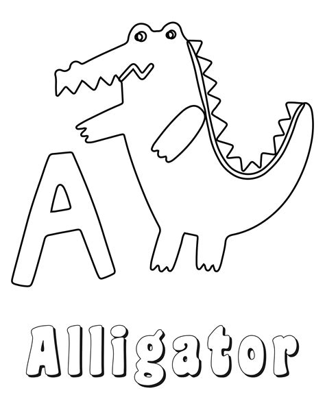 Abc Alphabet Animals Coloring Book Learn Abcs For Kids Etsy