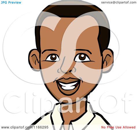 Cartoon Of A Young Black Man Avatar Royalty Free Vector Clipart By