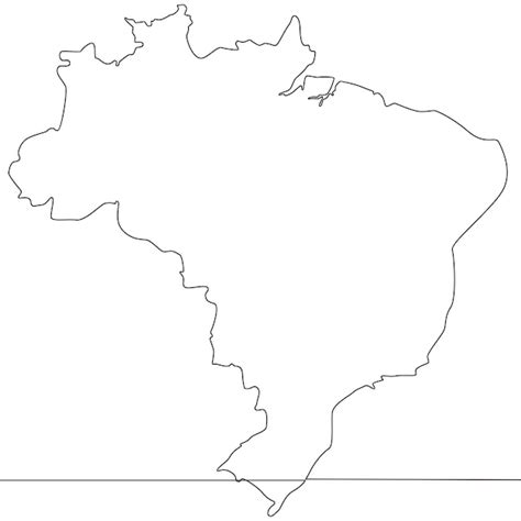 Desenho De Linha Cont Nua Da Ilustra O De Arte De Linha Vetorial Do Mapa Do Brasil Vetor Premium