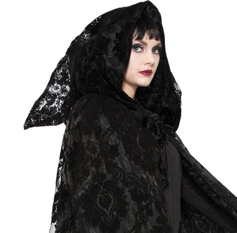 Witches Wizards Deluxe Reversible Midnight Cloak Hood Velvet Black Cape