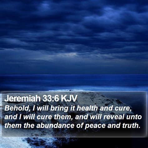 Jeremiah 336 Kjv Behold I Will Bring It Health And Cure And I