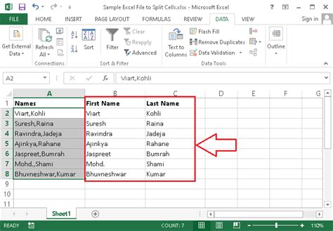 How To Split Cells In Excel Data Separation Free Online Tutorial Library