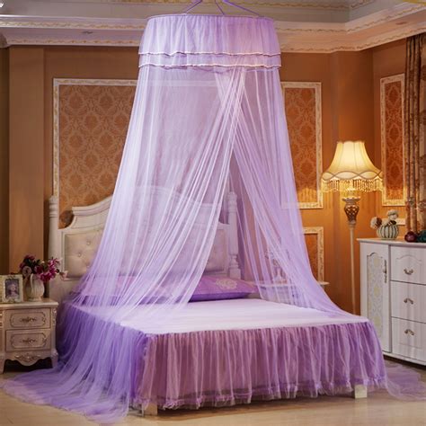 There are several ideas to hang a canopy above the bed but hanging it to the ceiling is a very unique idea. Elegant Lace Dome Mosquito Net, Ceiling Mounted Canopy Bed ...