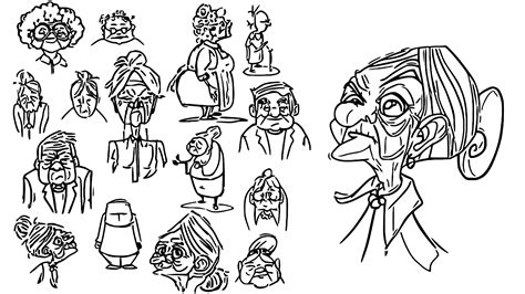 granny character designs cartoonize coloring page