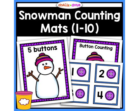 Snowman Counting Mats Number Mats Play Dough Mats Numbers Etsy