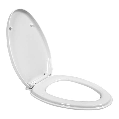 Elongated Plastic Toilet Seat With Slow Close White X From RUNFINE